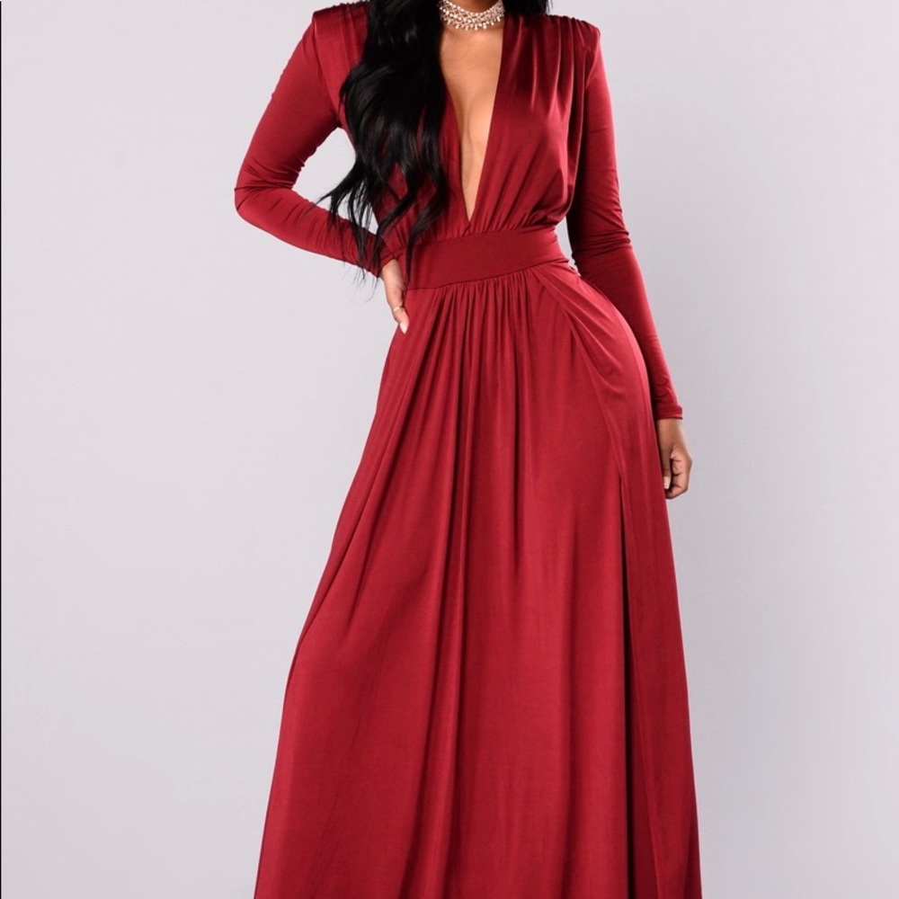 Brand New Fashion Nova Burgundy Dress
